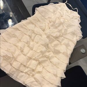 Chic Ivory Ruffle Dress